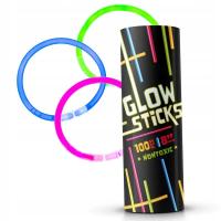 BRANSOLETKI FLUORESCENCYJNE świecące opaski Glow Sticks 100 szt
