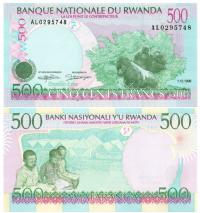 RWANDA 500 FRANCS 1998 12.01 P-26 UNC