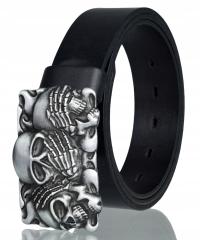 КОЖАНЫЙ МОТОЦИКЛЕТНЫЙ РЕМЕНЬ BLAKARDO 4 СМ ЧЕРНЫЙ