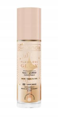 BIELENDA Flawless Glow Baza + podkład rozświetlający 02 Light Beige 30 ml