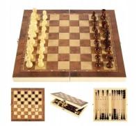 Шахматы деревянные классические нарды шашки 3в1 XXL большой 35x35 см