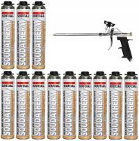 12x SOUDAL PIANOKLEJ DO STYROPIANU XPS EPS SOUDATHERM + PISTOLET