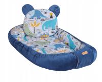 Kokon niemowlęcy bawełniany z podusią dla chłopca niebieski myBaby