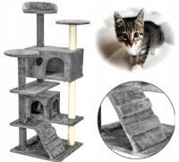 Drapak dla kota 7 poziomów Wysoki 101-160 cm Sizal Zabawki Domek Legowisko