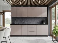 Zestaw mebli kuchennych OPTIMO 3 - kaszmir/czarny mat- 60 szafek do wyboru.
