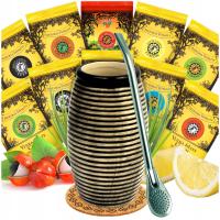 Zestaw Startowy Yerba Mate Green Owocowe 500g Matero Drive Bombilla 10x50g