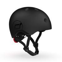 Kask Scoot and Ride czarny z lampką LED dla dzieci 3+