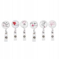 LINKA ZWIJANA Z KLIPSEM DO PRZYPINANIA DO IDENTYFIKATORA 80CM 6SZTUK