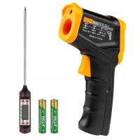 TERMOMETR NA PODCZERWIEŃ LCD BEZKONTAKTOWY -50°C DO 600°C + SONDA SPOŻYWCZA
