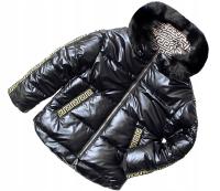 Kurtka zimowa bardzo ciepła futerko puchowa puch syntetyczny czarna