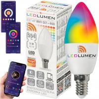 Светодиодная лампа E14 свеча C37 5W = 45W 554LM RGB CCT 160° WIFI TUYA SMART LIFE