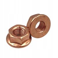 10× Nakrętka kolektora wydechowego miedziowana M8 skok 1,25 samohamowna