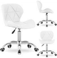 Вращающееся кресло офисное кресло на колесах Белая эргономичная экокожа общежитие
