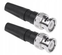 2× WTYK BNC PROSTY SKRĘCANY CZARNY Z ODGIĘTKĄ