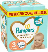 204шт. PAMPERS ПОДГУЗНИКИ ПОДГУЗНИКИ РАЗМЕР 3 ЕЖЕМЕСЯЧНАЯ УПАКОВКА