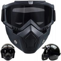 КРЕСТ ТОНИРОВАННЫЕ МОТОЦИКЛЕТНЫЕ ОЧКИ СО СЪЕМНОЙ ЧЕРНОЙ МАСКОЙ ДЛЯ ЛИЦА