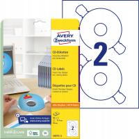 Этикетки для компакт-дисков / DVD Avery с центрирующим колесом 117 мм 25 листов белый