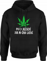 BLUZA MARIHUANA THC CBD Z NADRUKIEM MĘSKA ROZM Z KAPTUREM DRESOWA