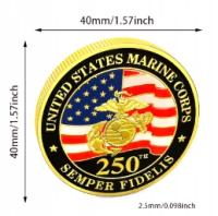 USA , Navy est. 1775, 2025 , U.S. Marine Corps , 250 rocznica , Pozłacany