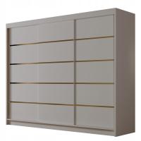 Раздвижной шкаф AMBER VII 250cm-большая гардеробная - золотые аксессуары