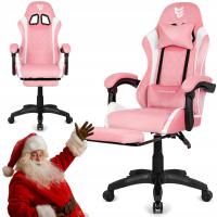 Игровой стул поворотный геймер подставка для ног велюр для стола дышащий XL