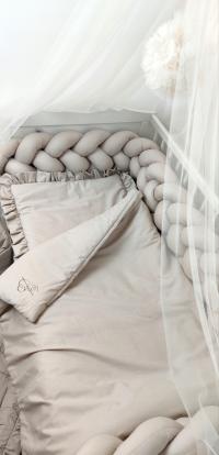 Pościel 120x170 z wypełnieniem z falbanką przy poduszce różne kolory- Evlin