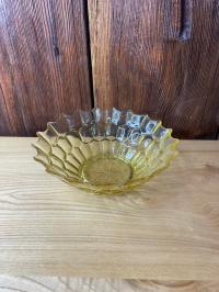 Szklana miska żółta szkło PRL