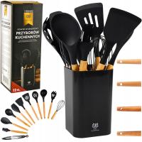 Силиконовая кухонная утварь 12EL черный набор кухонной утвари