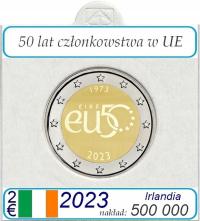 2 euro Irlandia 50 lat w EU 2023 + holder