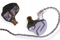 Słuchawki dokanałowe KZ ZSN Pro srebrne hybrydowe z mikrofonem 1,25 m