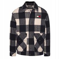 Tommy Jeans kurtka męska bez kaptura BUFFALO CHECK WOOL JACKET