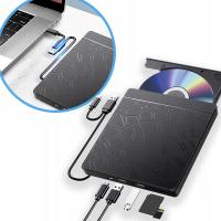 Zewnętrzna nagrywarka napęd na płyty CD DVD Hub SD TF USB 3.0 do laptopa