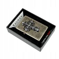 МЕТАЛЛИЧЕСКАЯ БЕНЗИНОВАЯ ЗАЖИГАЛКА TASMAN В КОРОБКЕ-TRIBAL CROSS