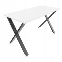 Stół stolik do kuchni jadalni biura 120x60 nogi metalowe biel alpejska