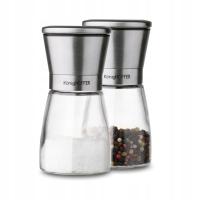 Набор ручных мельниц для перца и соли стеклянные мельницы Konighoffer 170 мл