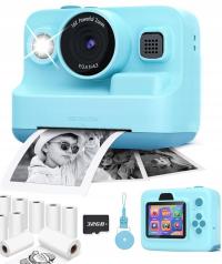 DRUKUŚ APARAT NATYCHMIASTOWY DLA DZIECI MINI DRUKARKA 13 ROLEK i KARTA 32GB
