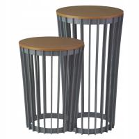 2x Kwietnik wysoki dwustronny Standy 40H + 54h, Stojak na kwiaty + blat