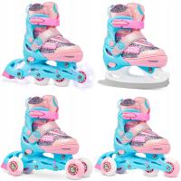 Rolki Łyżwy Wrotki Regulowane 4w1 RAVEN Etta Kółka LED