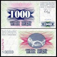 BOŚNIA I HERCEGOWINA, 1000 DINARA 1992 Pick 15a
