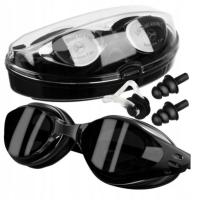 OKULARY NA BASEN PŁYWACKIE OKULARKI DO PŁYWANIA GOGLE Anti-Fog + etui