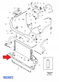 BELKA WSPORNIK CHŁODNICY VOLVO S40 2004- C30 V50 2007- OE 30723204