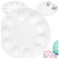 Белая пластиковая тарелка для пасхальных яиц для рождественского стола