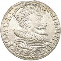 Zygmunt III Waza, trojak 1594 Malbork, OKOŁOMENNICZY, LUSTRO, RZADKOŚĆ R5!!