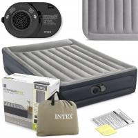 Materac Dmuchany Dwuosobowy Łóżko INTEX z Pompką 230V Welurowy MODEL 2026