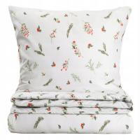 Pościel NATALE oliwkowa w świąteczny nadruk 160x200cm + 2 x 70x80cm HOMLA