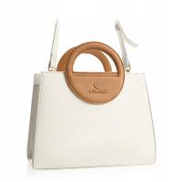 Torebka Damska BETLEWSKI Na Ramię Do Ręki Usztywniana Elegancka Pasek ECRU