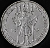 3 Marki 1929, Niemcy, Srebrna moneta, Stan 1-