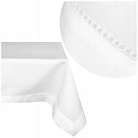 ELEGANCKI Obrus mereżka biały gładki plamoodporny 140x300