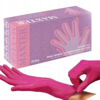Перчатки нитриловые перчатки розовые Maxter Pink M