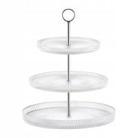 CURLY PATERA 3 POZIOMOWA 19/24/29CM SREBRNA